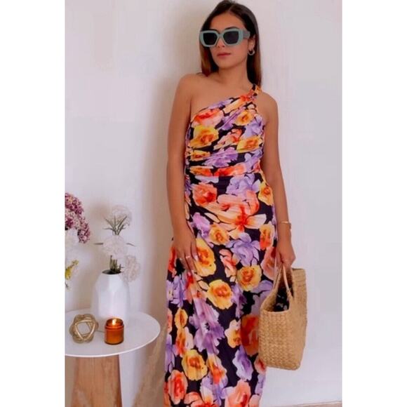 Anthropologie Ellen asymmetrical dress Geisha Design floral Size S - Picture 2 of 11